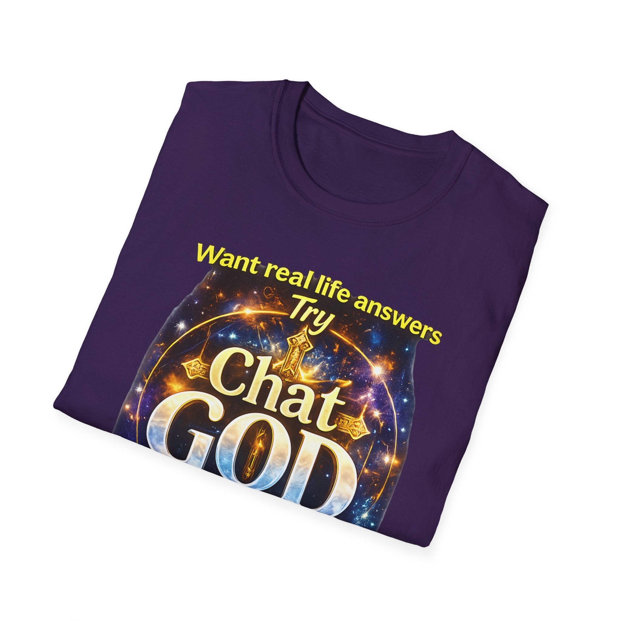 Chat GOD T-Shirt — "Try Chat GOD Instead of Chat GPT" Spiritual Humor Tee