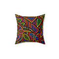 Boho Neon Tribal Floral Pillow