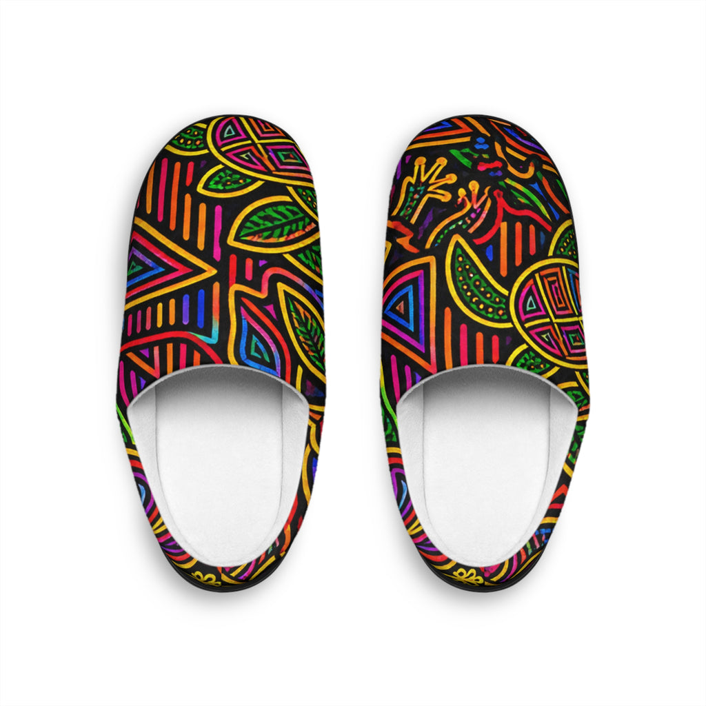 Men's Indoor Slippers — Mola Pattern Cozy House Shoes
