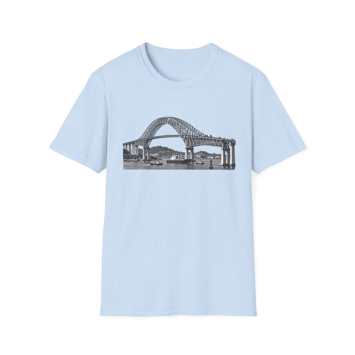 Bridge of The Americas  T-Shirt — Vintage Black & White Cityscape Tee