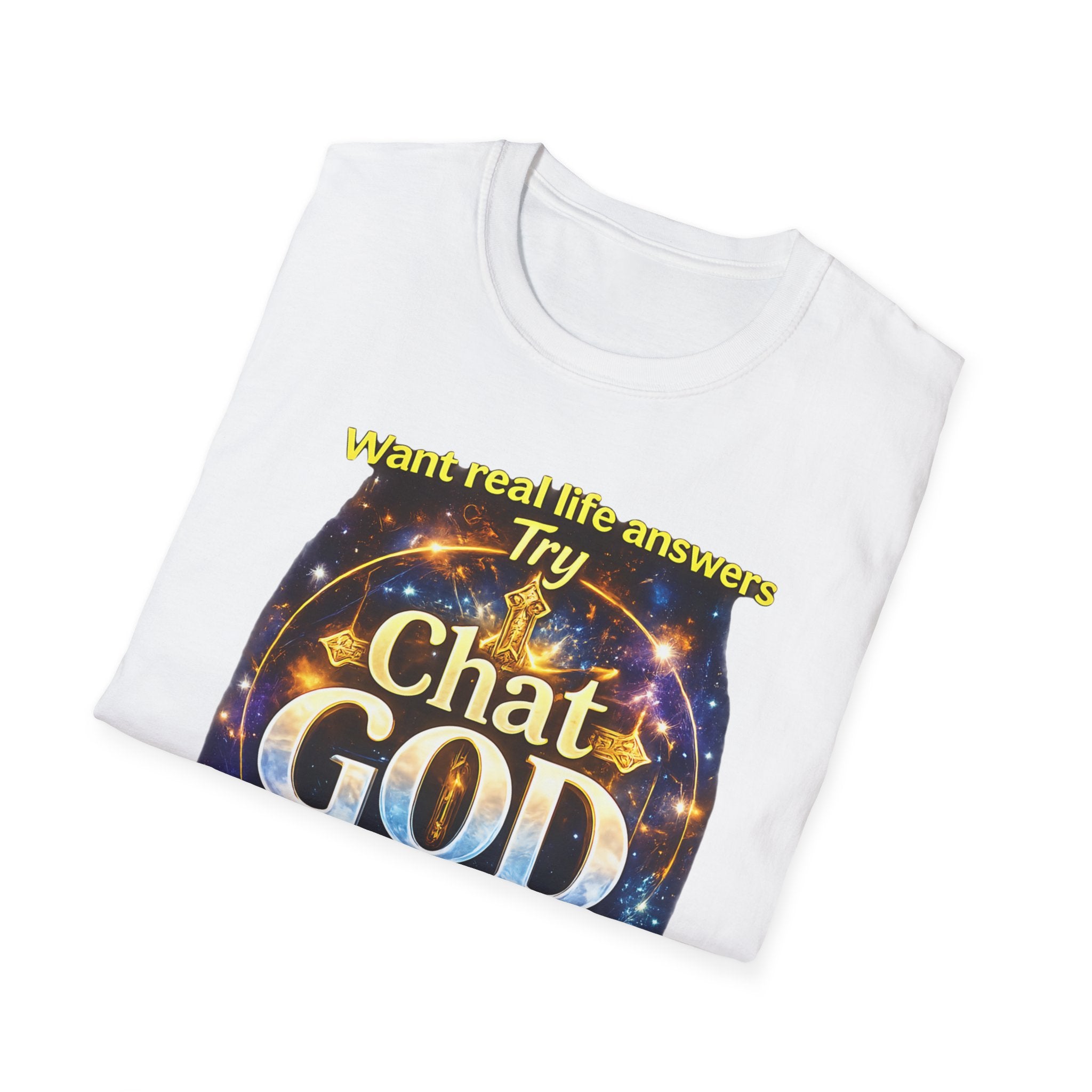 Chat GOD T-Shirt — "Try Chat GOD Instead of Chat GPT" Spiritual Humor Tee