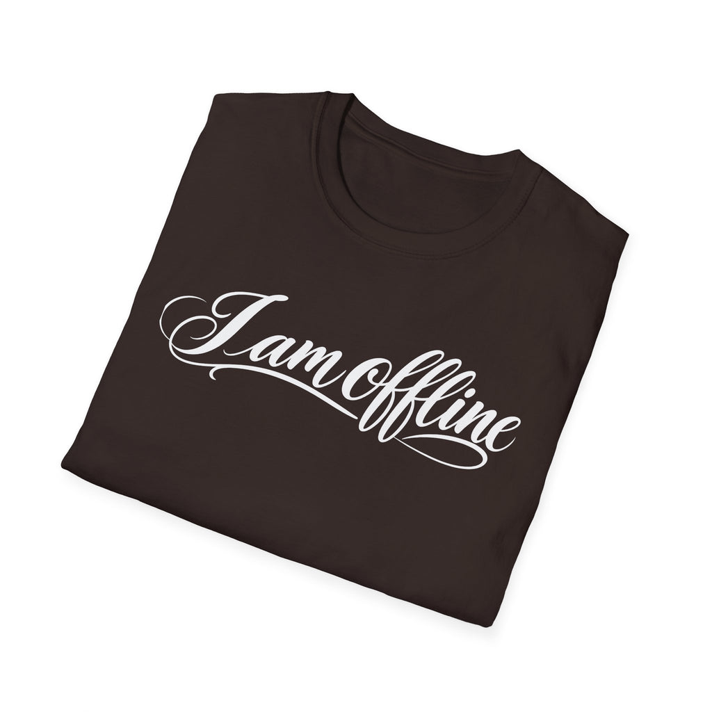 I Am Offline T-Shirt — Relaxed Script Graphic Tee for Digital Detox