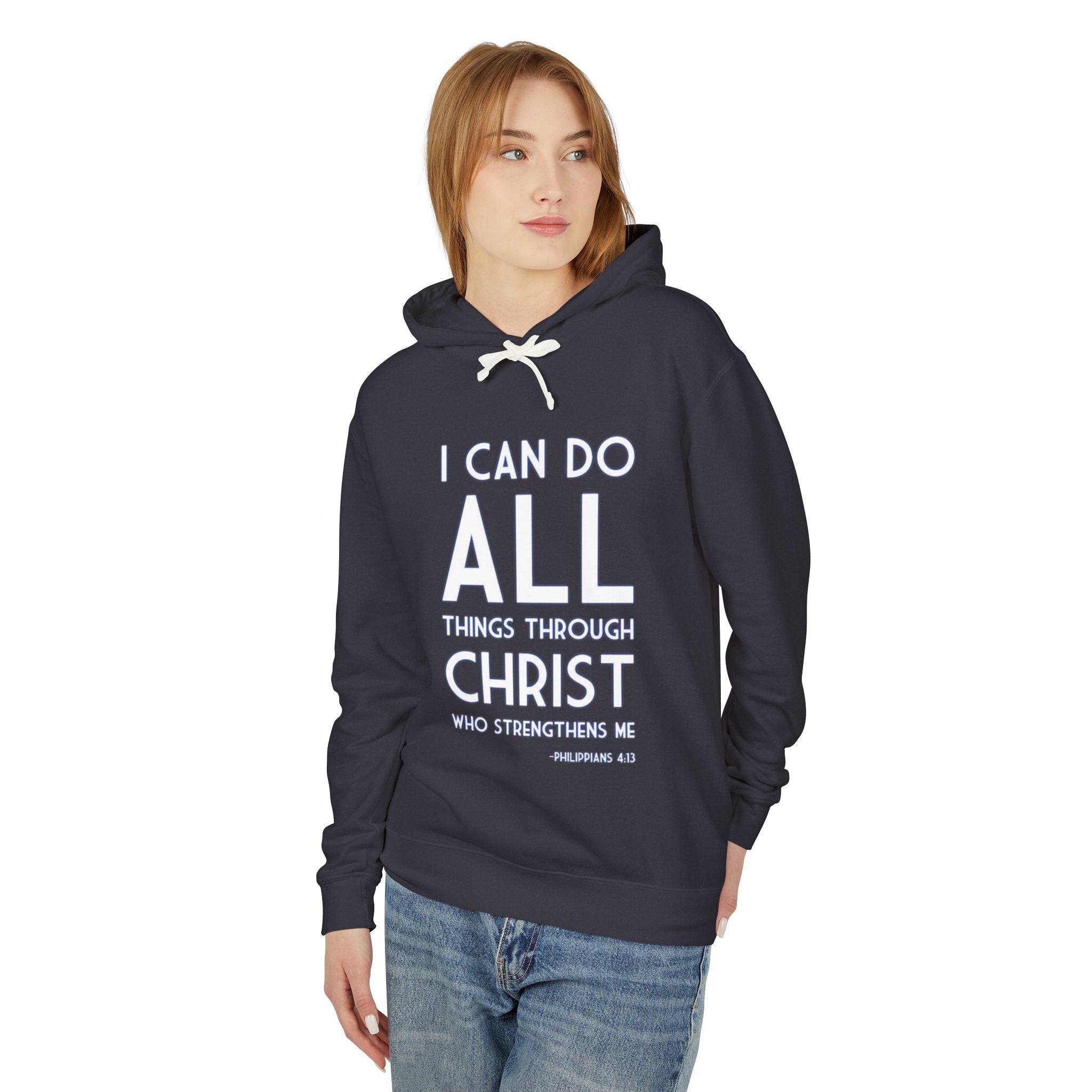 Phil 4:13 Unisex Lightweight Hooded Sweatshirt