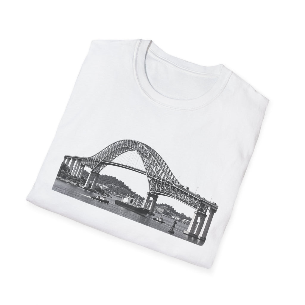 Bridge of The Americas  T-Shirt — Vintage Black & White Cityscape Tee