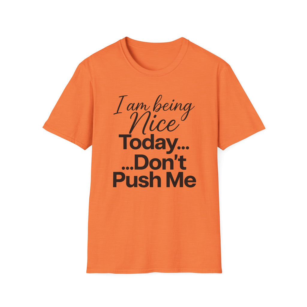 "I Am Being Nice Today... Don't Push Me" Graphic Tee