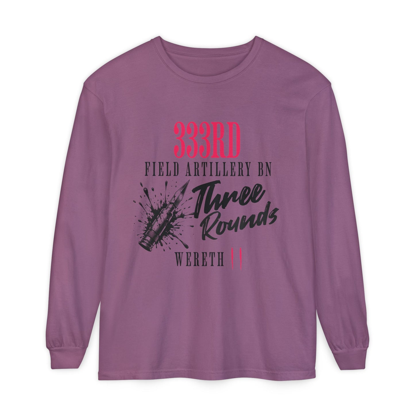 Military-Themed Long Sleeve Shirt, Unisex Garment Dyed Tee, Custom Artillery Shirt, Gift for Veterans, Unique Military Apparel, [...]