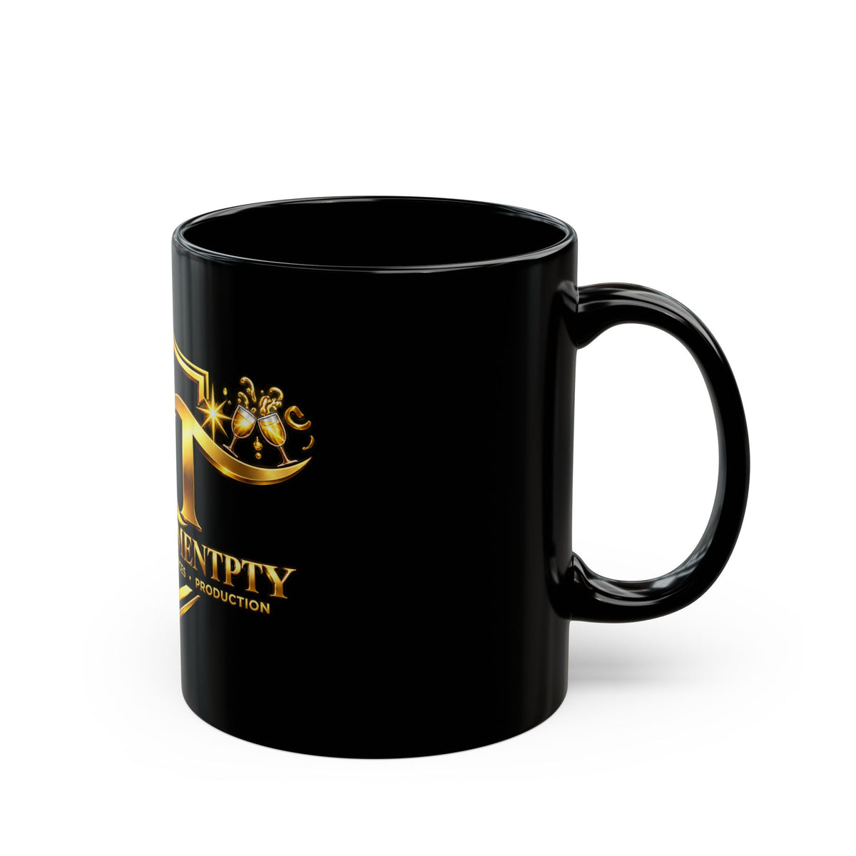 Gold Shield Logo Mug — TNT EntertainmentPTY Black Coffee Cup (11oz/15oz)