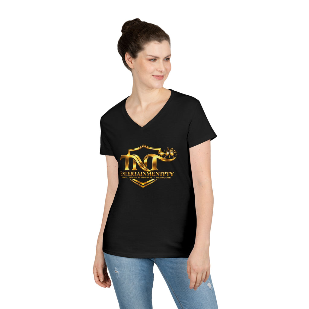 TNT Golden 100th Anniversary Ladies' V-Neck Tee — '100 Years' Commemorative Celebration Shirt