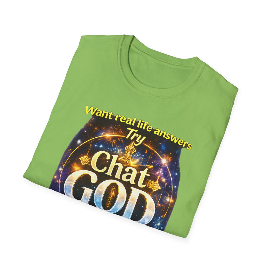 Chat GOD T-Shirt — "Try Chat GOD Instead of Chat GPT" Spiritual Humor Tee