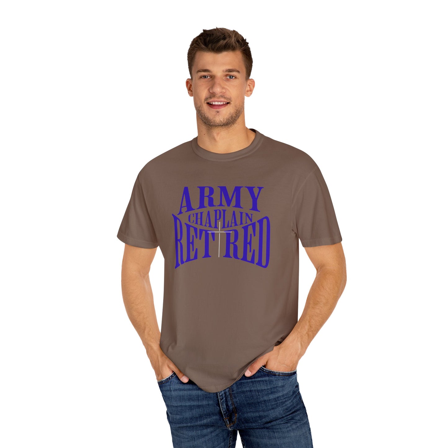 Army Chaplain Retired T-Shirt - Garment-Dyed Unisex Tee, Perfect for Veterans, Retirement Gift, Casual Style, Army Apparel