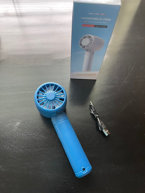 Blue Handheld Fan