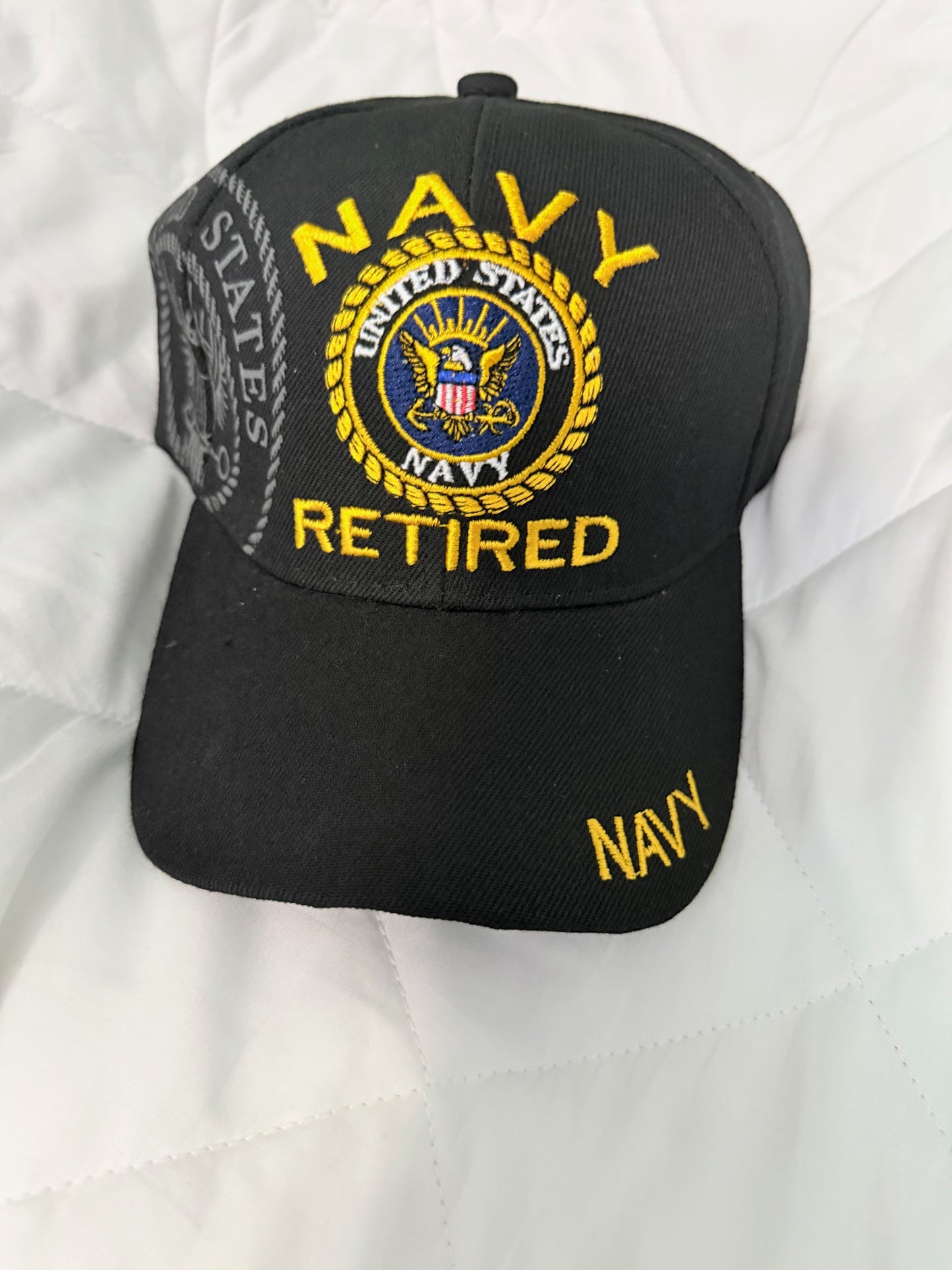 Navy Retired Cap Black