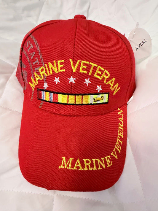 Marine Veteran Cap Red