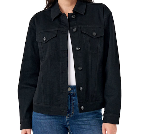 Denim/Black Trucker Jean Jacket